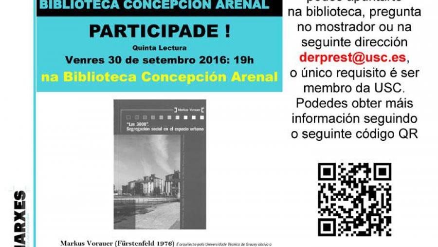 O club de lectura @Nas Marxes abre a tempada cunha reflexión sobre a segregación social no espazo urbano