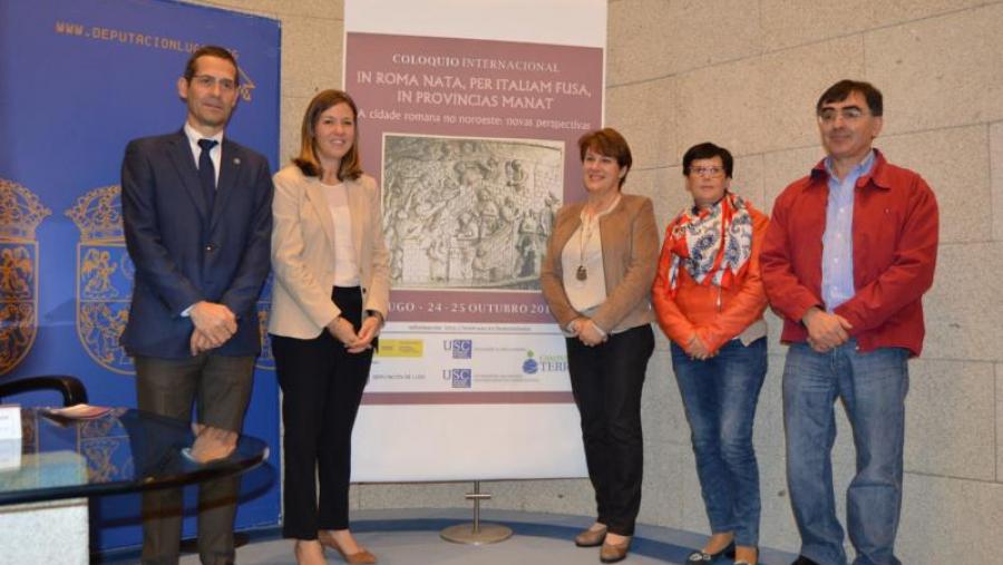Barreiro, García, González, Dopico e Villanueva, na presentación do coloquio