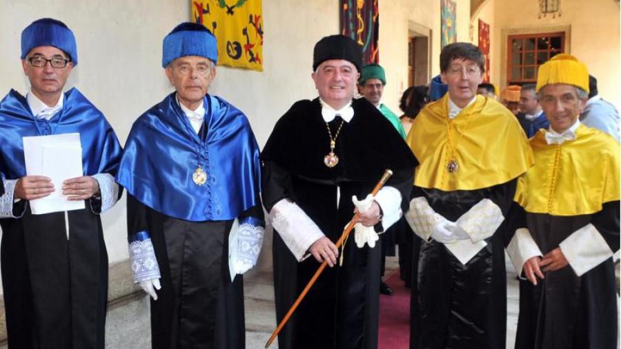 Os profesores Crispian Scully e Giorgio Franceschetti, investidos honoris causa pola USC