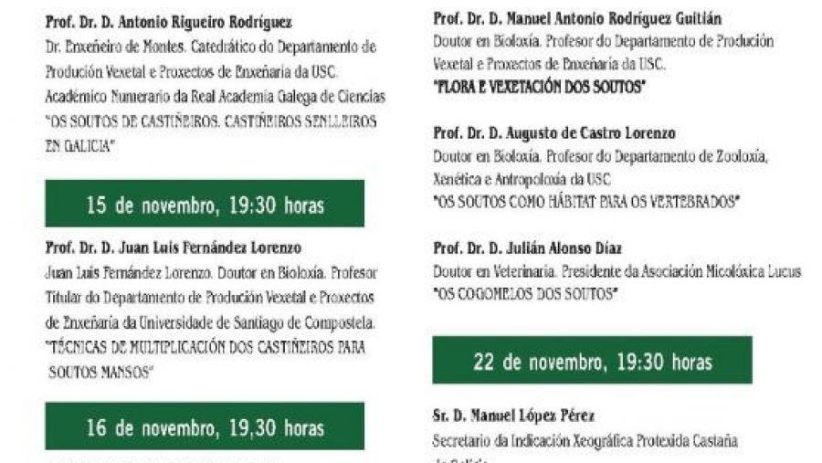 Cartaz do ciclo de conferencias en memoria do doutor Luis Asorey García