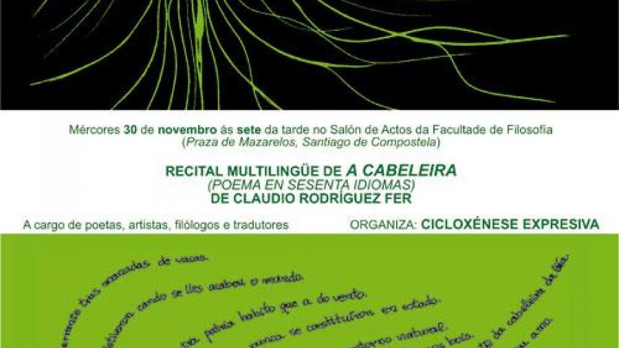 Festival multilingüe en Filosofía con A cabeleira (Poema en 60 idiomas)