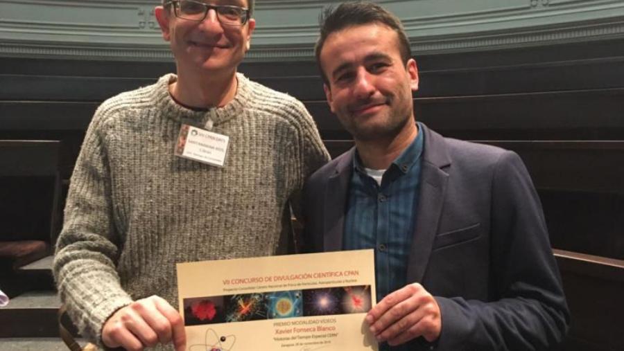 Cibrán Santamarina, á esquerda, xunto con Xavier Fonseca este mércores en Fonseca