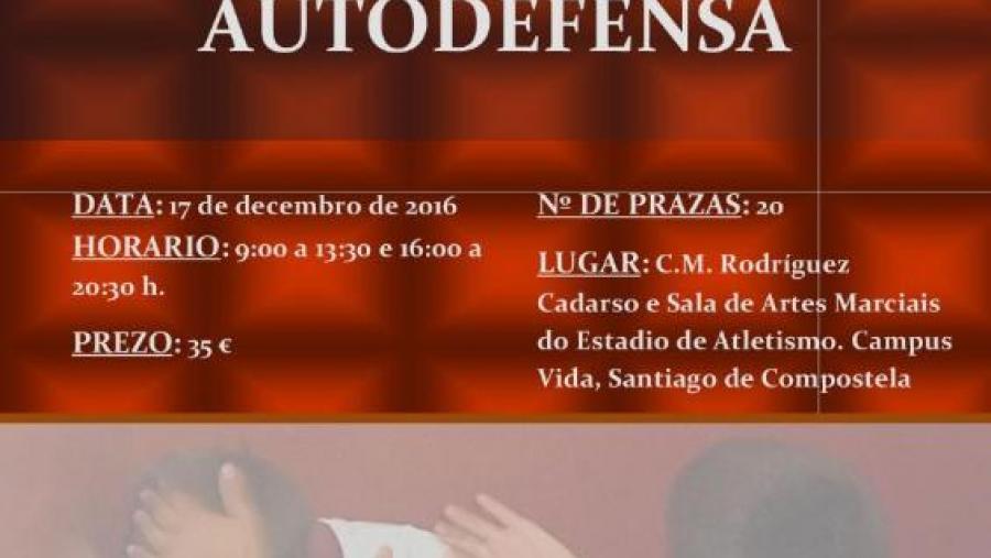 Cartel do curso que se celebrará no Colexio Maior Rodríguez Cadarso e na Sala de Artes Marciais do Estadio de Atletismo