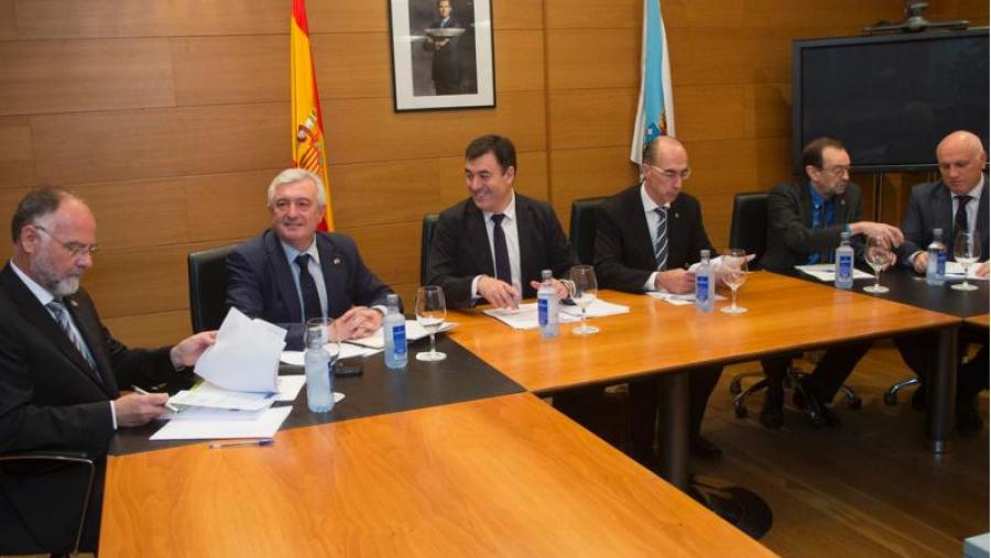 De esquerda a dereita, Luis Lima, Juan Viaño, Román Rodríguez, Jesús Vázquez, José Alberto Díez e Antonio Fernández-Campa. Foto:Xunta