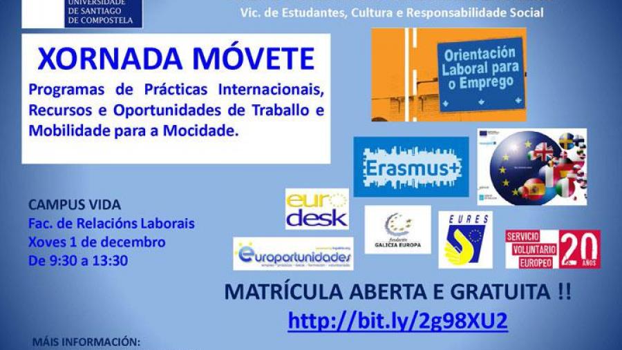 Xornada ‘Móvete’ para coñecer a oferta de prácticas internacionais e de mobilidade