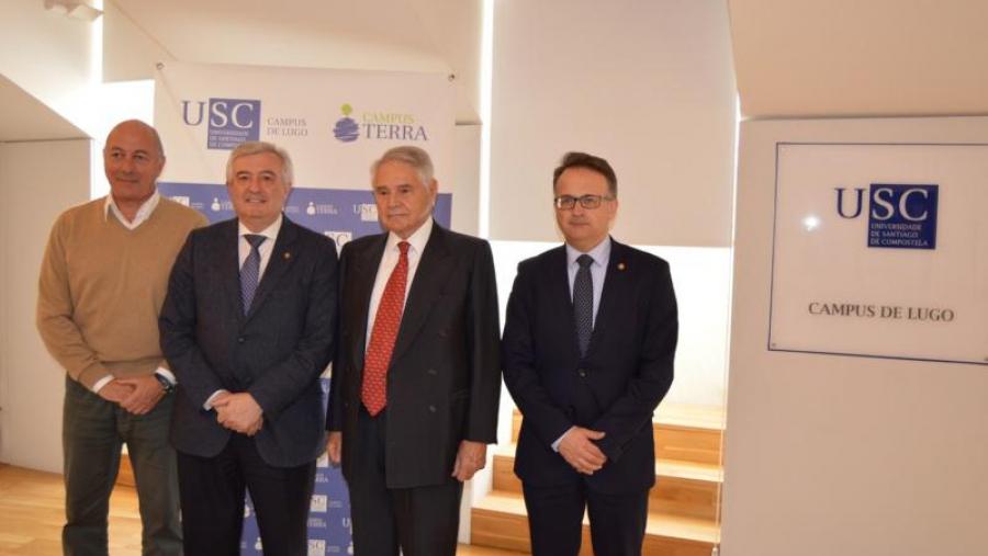 De esquerda a dereita, Paneto, Viaño, Rodríguez e Bueno, na Vicerreitoría de Coordinación de Lugo