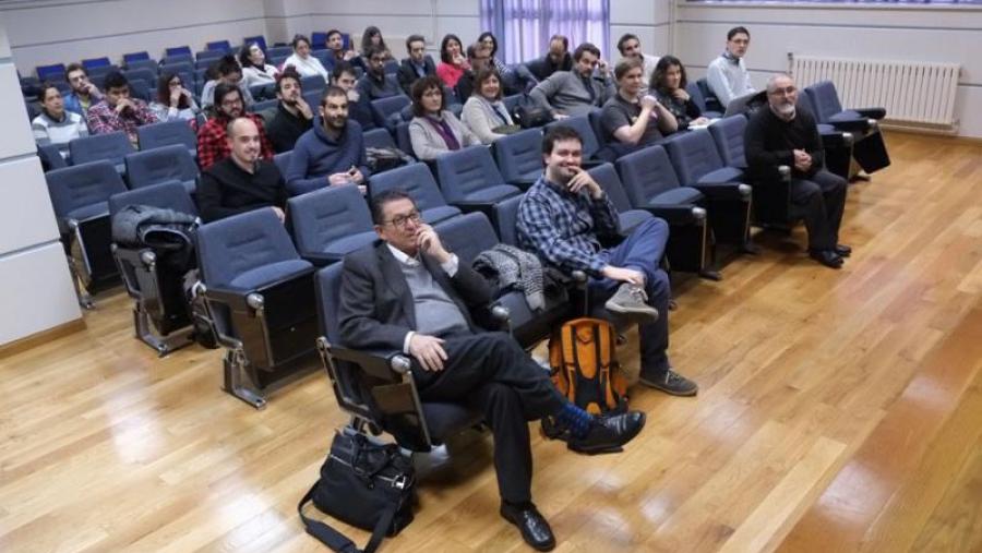 En primeiro plano, José Rivas, David Serantes e Daniel Baldomir (Foto: SERVIMAV-USC)