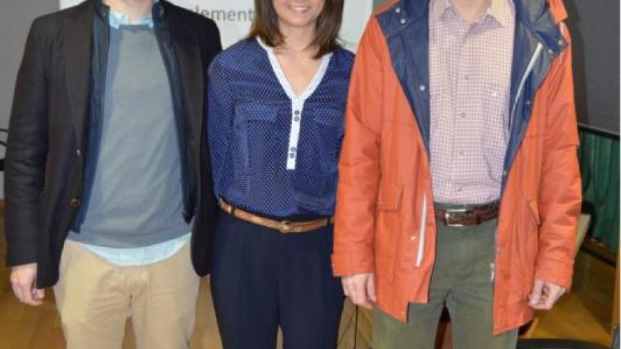 Sharay Astariz, entre Rodrigo Carballo e Gregorio Iglesias, na Escola Politécnica Superior