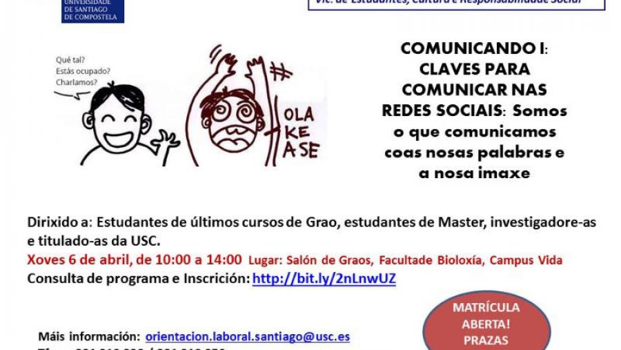 Claves para comunicar en redes sociais e para falar en público, novas xornadas gratuítas da Área de Orientación Laboral