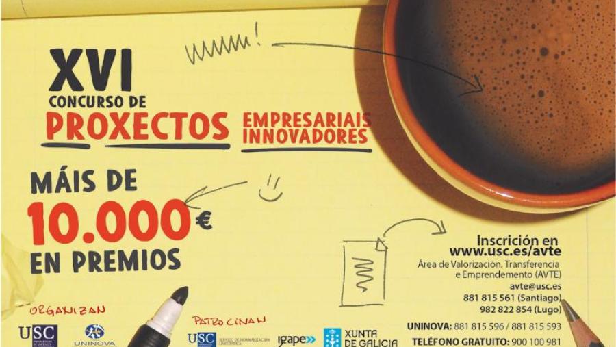 O prazo para presentar propostas ao Concurso de Proxectos Empresariais Innovadores da USC rematará o 9 de maio