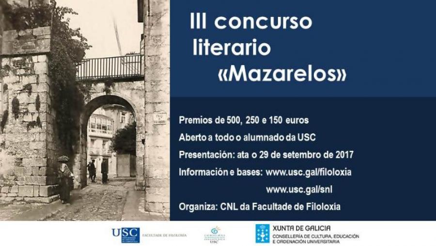 A Facultade de Filoloxía convoca o III Concurso literario ‘Mazarelos’