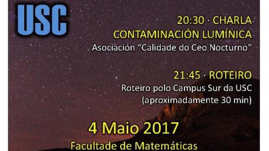 Charla e roteiro nocturno sobre contaminación lumínica a vindeira semana en Matemáticas