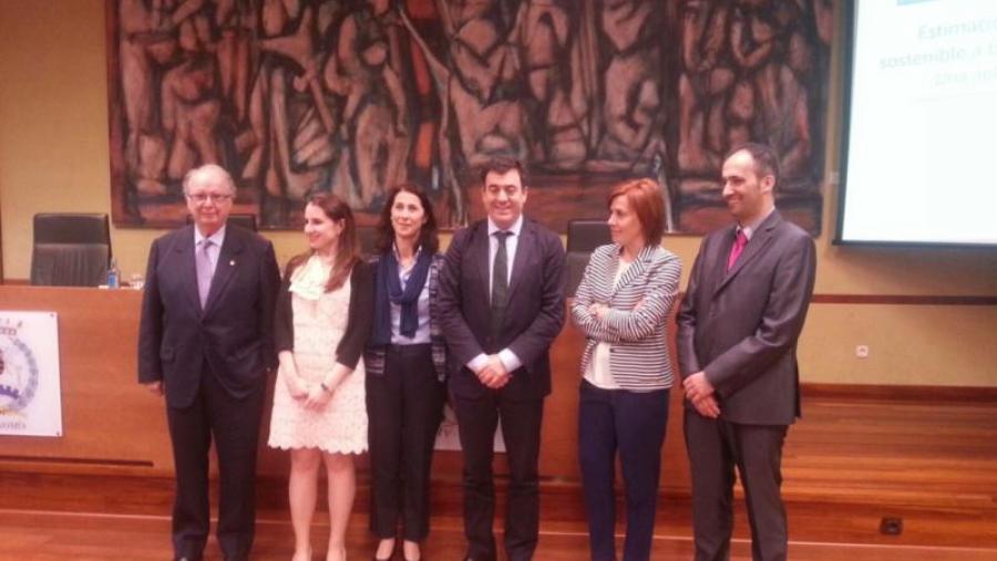 De esquerda a dereita, De Miguel, Valcárcel, Gómez, Román Rodríguez, Murias e Rodríguez