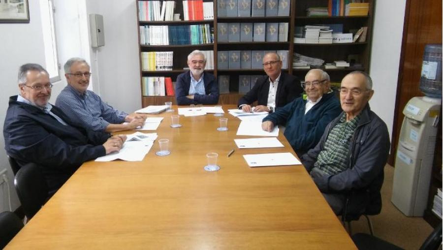 De esquerda a dereita, José Castillo, José Sordo, Darío Villanueva, Juan Blanco, Carlos Baliñas e Antón Santamarina