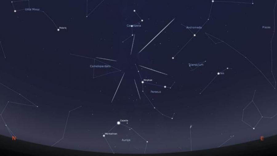 O máximo da chuvia de estrelas producirase na noite do día 12 ao 13 de agosto