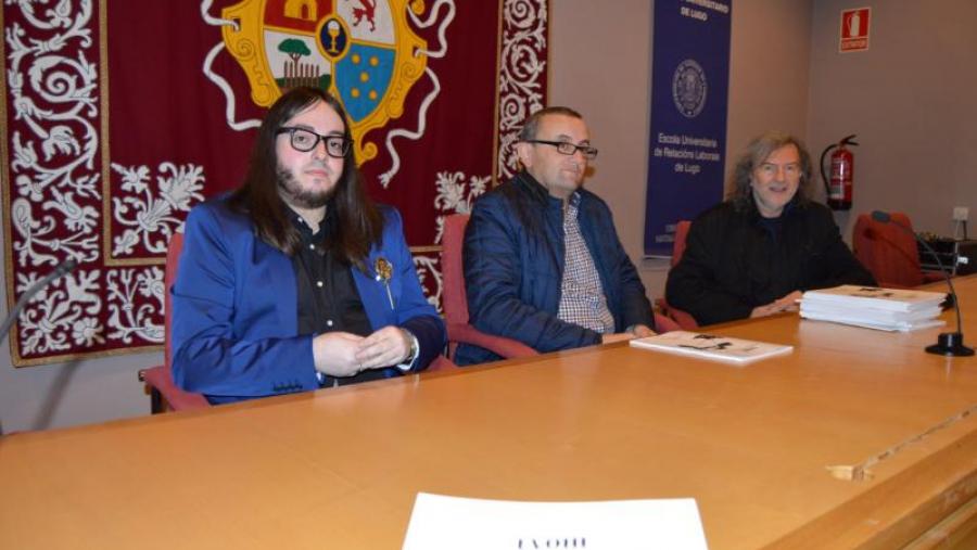 Sanfiz, Fernández e Rodríguez Fer, na presentación do último número da revista Evohé