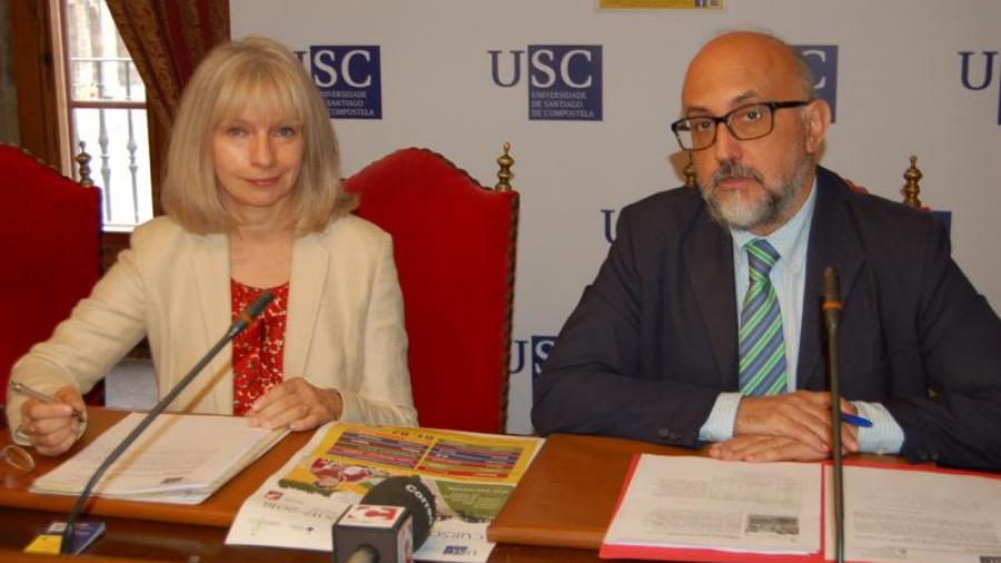 Katerina Vlasakova e Roberto López, na presentación celebrada este martes en San Xerome