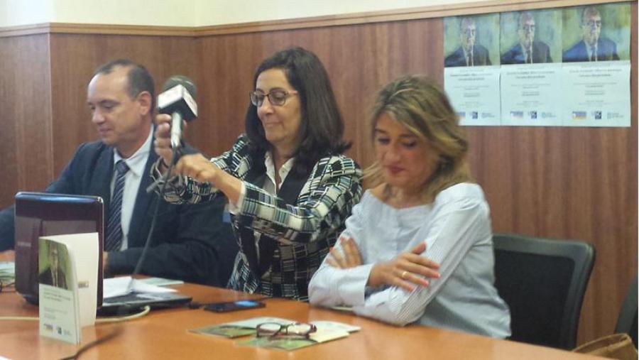 Na presentación participaron, de esquerda a dereita, Marcelino Agís, Dolores Álvarez e Maite Cancelo