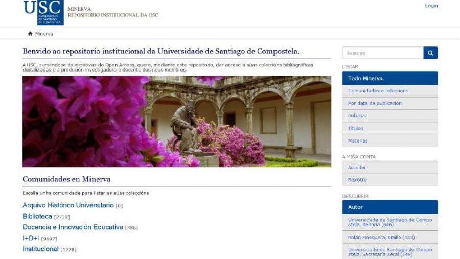 Detalle do portal de acceso a Minerva