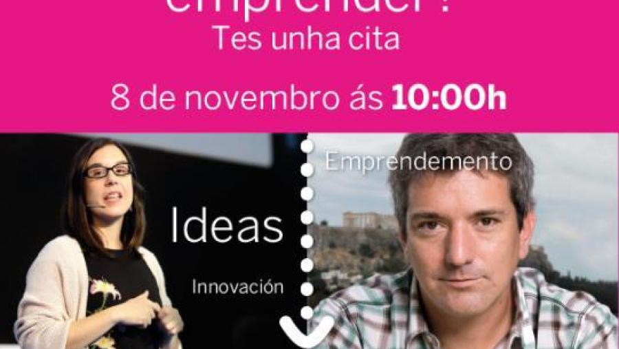 Santiago Roncagliolo e Irene Lapuente, este mércores no Aquae Talent Hub