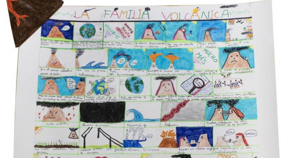 'La familia volcánica', traballo gañador na categoría colectiva de 9 a 13 anos