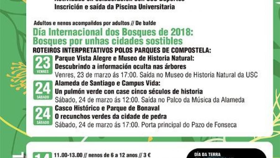 Cartel das actividades a desenvolver en marzo e abril no Museo de Historia Natural da USC