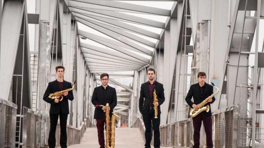 Integrantes do cuarteto de saxofóns Kebyart Ensemble