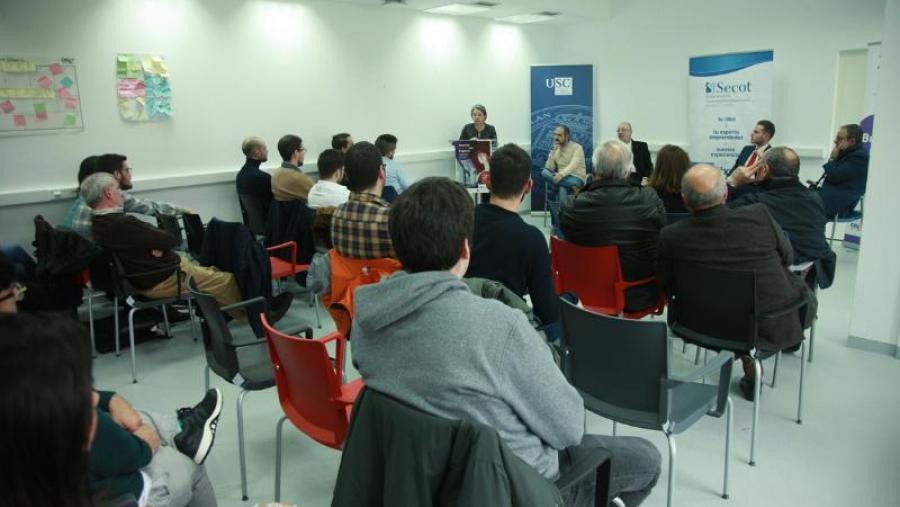 A través de 19 proxectos, as 30 persoas seleccionadas benefícianse do acceso a un espazo coworking de alto rendemento no Edificio Emprendia do Campus Vida. Foto: Servimav-USC