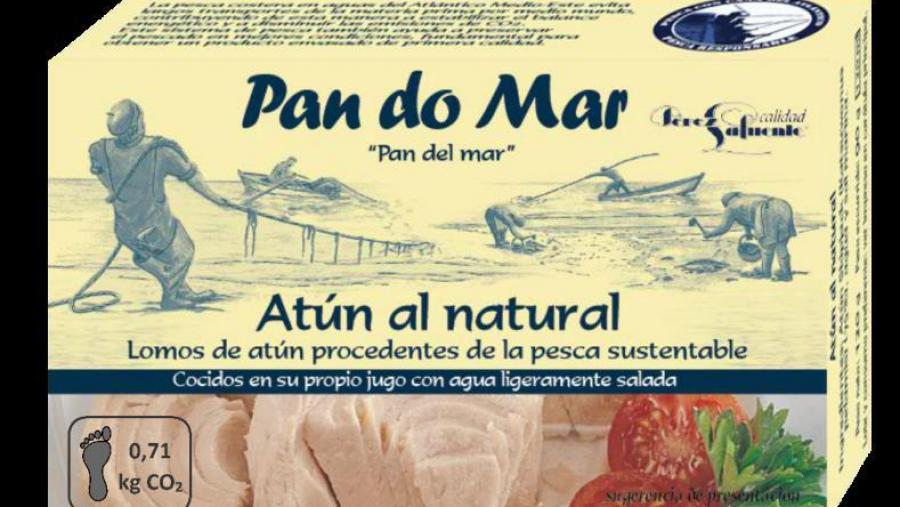 Infografía da Conserva de Atún ao Natural coa inclusión do valor da pegada de carbono realizado polo Grupo de Biotecnoloxía Ambiental da USC