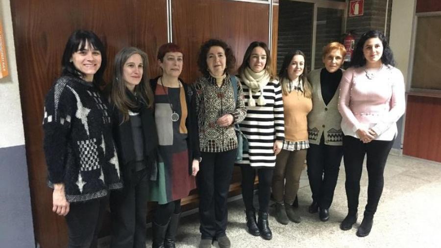 Grupo de mestras Torque coa autora (segunda pola esquerda) e directora (cuarta) da tese