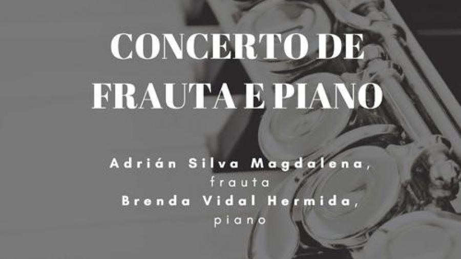 Cartel do concerto de frauta e piano de Adrián Silva e Brenda Vidal