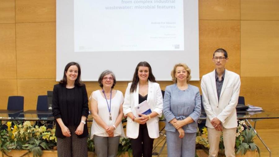 De esquerda a dereita Helena Moralejo, Anuska Mosquera, Andrea Fra, Mª Madalena Alves e Thelmo Lu