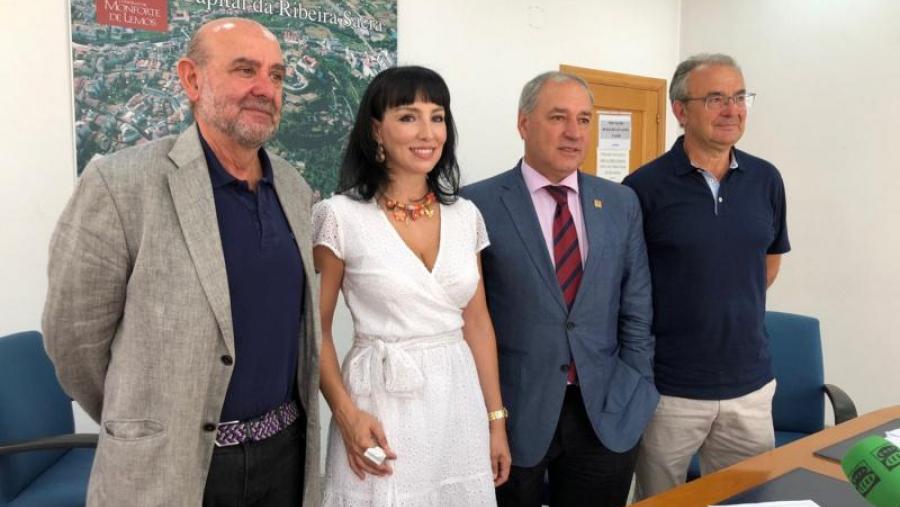 De esquerda a dereita, Otero, Carrera, Tomé e Cid, na presentación do XX Coloquio de Historia da Educación en Monforte