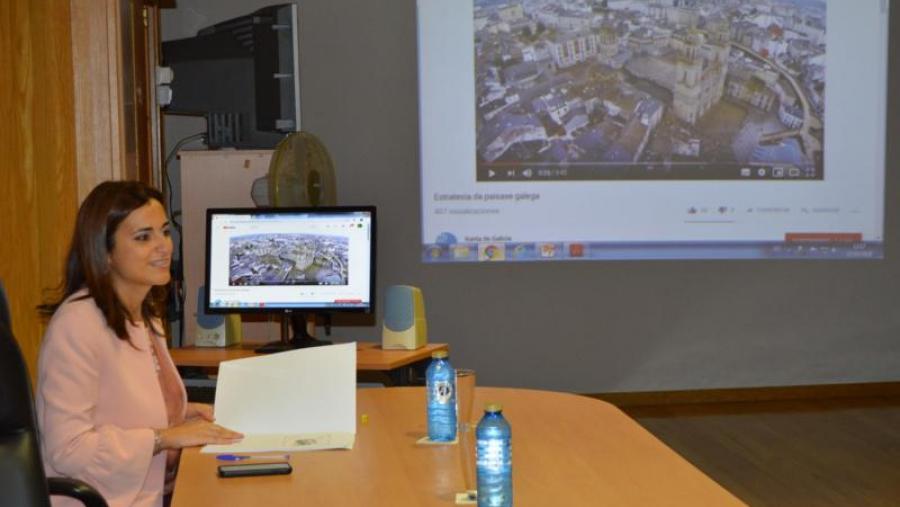 Inés Santé, na súa intervención na EPS de Enxeñaría co gallo da celebración do II Día Internacional da Paisaxe do Consello de Europa