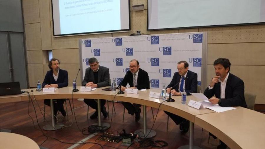 De esquerda a dereita, Carlos Alberto Salgado, Vicente Pérez, Antonio López, José Alberto Díez e Xavier Ferreira. Foto. Servimav-USC