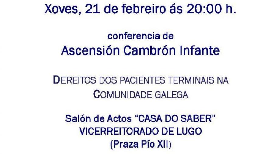 Cartaz do relatorio de Ascensión Cambrón, organizado pola Asociación IV Ciclo da USC de Lugo