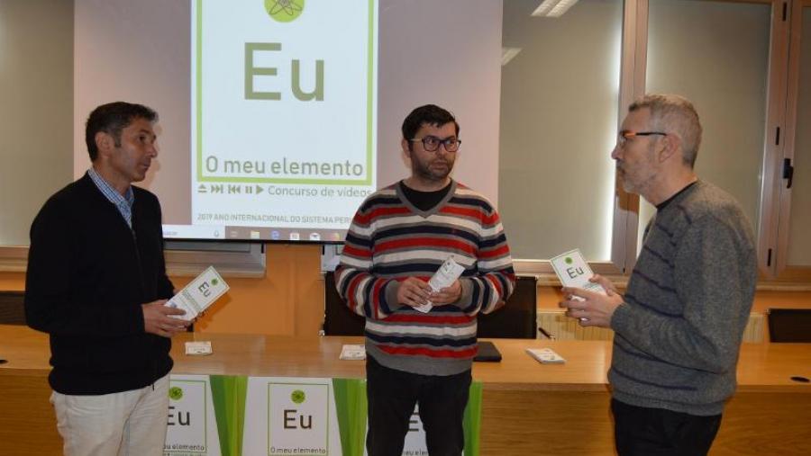 De esquerda a dereita, Marcelino Maneiro, Francisco Fraga e Xusto Rodríguez, na presentación do concurso 'O meu elemento'