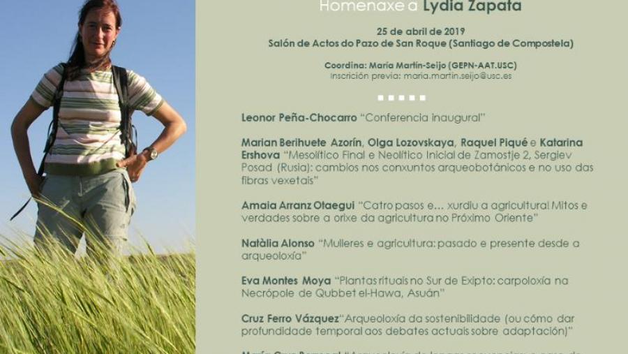 O terceiro Ciclo de arqueoloxía, arqueobotánica e mulleres dedicaráselle a Lydia Zapata