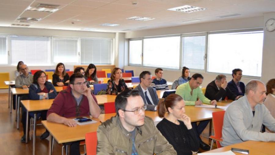 Investigadores da USC no campus de Lugo, na presentación da aceleradora do sector alimentario BFFood