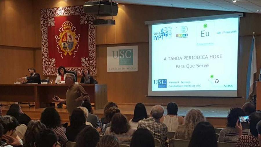 Bermejo Patiño, na súa intervención na Facultade de Ciencias