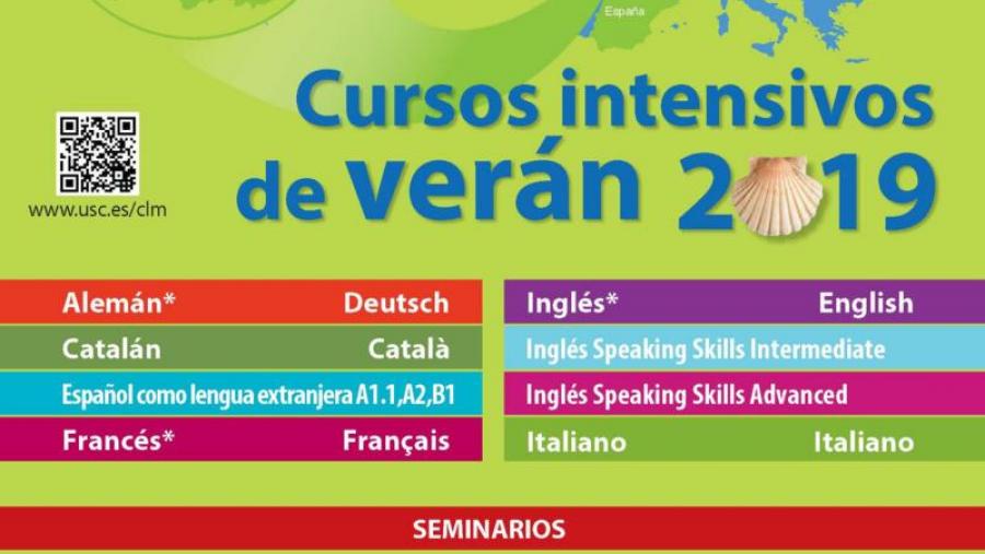 Cartel da oferta de cursos de verán do CLM