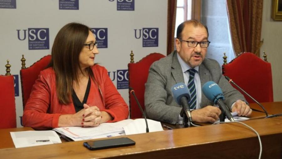 Victoria Otero e Antonio López, durante a presentación da oferta docente para o próximo curso. Foto: Servimav-USC