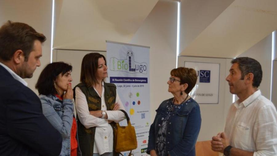 Santos, Valcárcel, Méndez, Fernández e Maneiro, na presentación de 'BioLugo 2019', na Vicerreitoría de Coordinación de Lugo