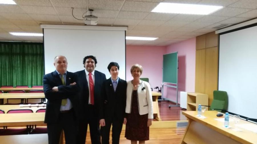 De esquerda a dereita, Fernández, Díaz, Remesar e Morrondo, na Facultade de Veterinaria do campus de Lugo da USC