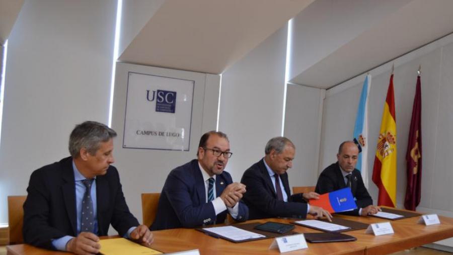 De esquerda a dereita, Manuel Varela, Antonio López, José Tomé e Jaime López, na Vicerreitoría de Coordinación de Lugo