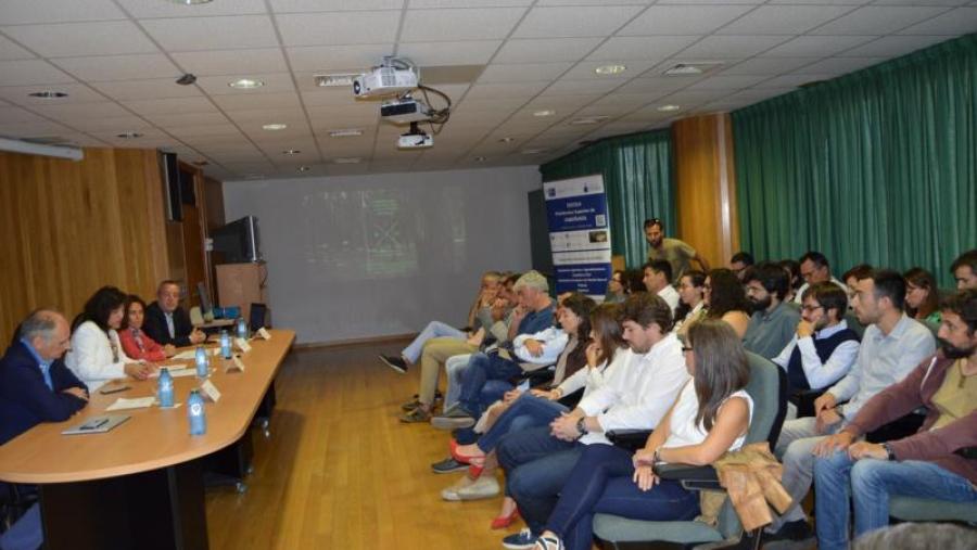 De esquerda a dereita, Varela, Valcárcel, Argerey e Guaita, na EPS de Enxeñaría de Lugo