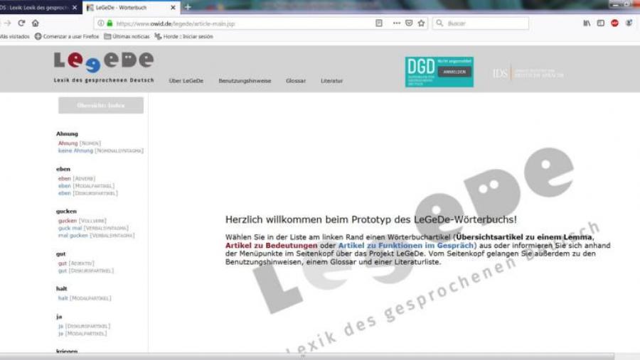 Caputra da páxina de inicio de LeGeDe