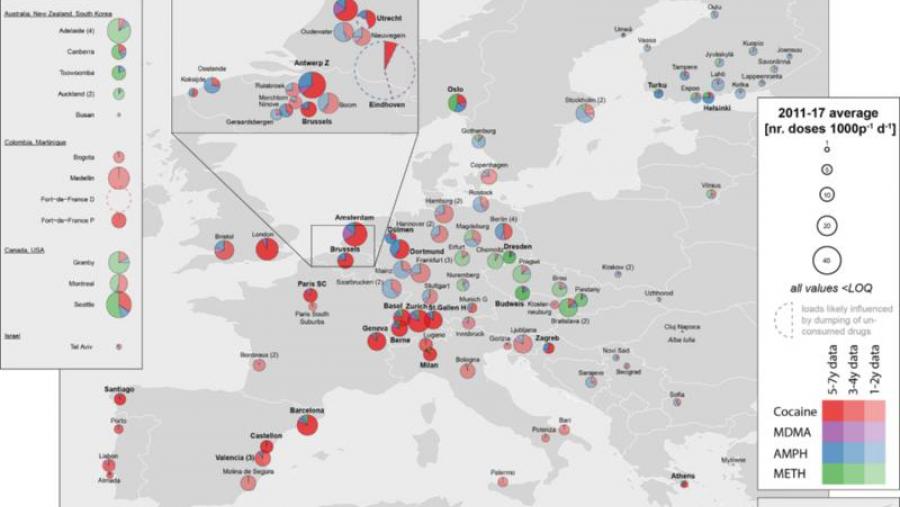 Imaxe incluída no artigo sobre monitorización e consumo de drogas a través da análise de augas residuais