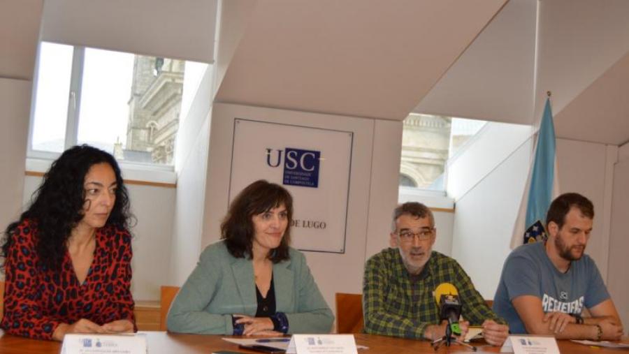 Ana Abelleira, Montserrat Valcárcel, Xusto Rodríguez e Adrián Casanova, na Vicerreitoría de Coordinación de Lugo