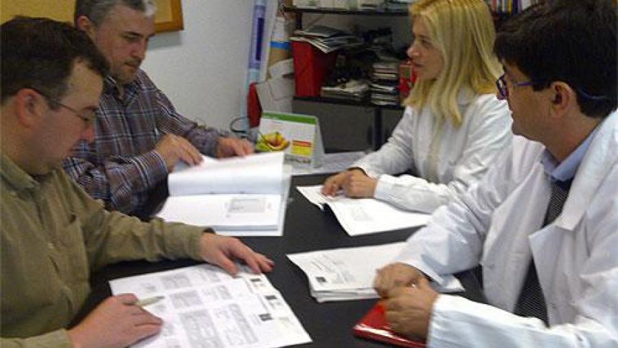 De esquerda a dereita, José Manuel Miranda, Carlos Franco, Beatriz Vázquez e Alberto Cepeda, no Lhica da USC